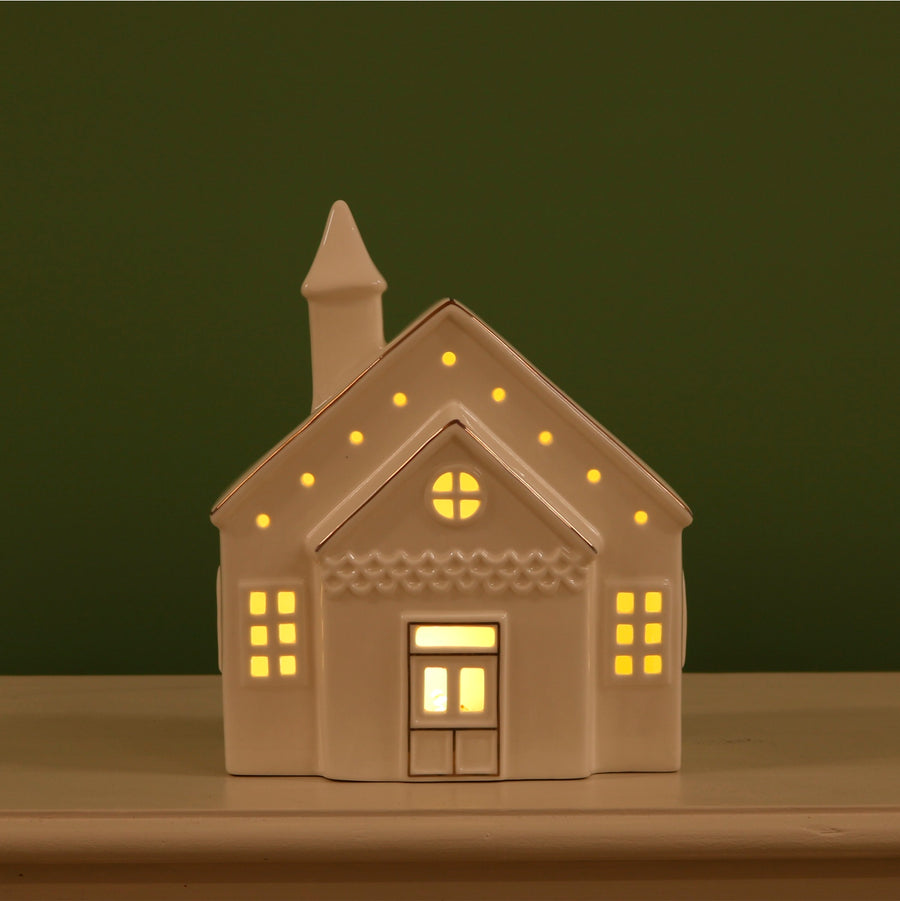 Ceramic Willow Whispers Light Up Cottage