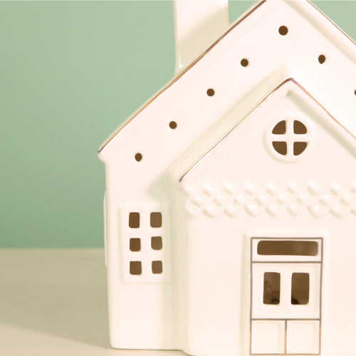 Ceramic Willow Whispers Light Up Cottage