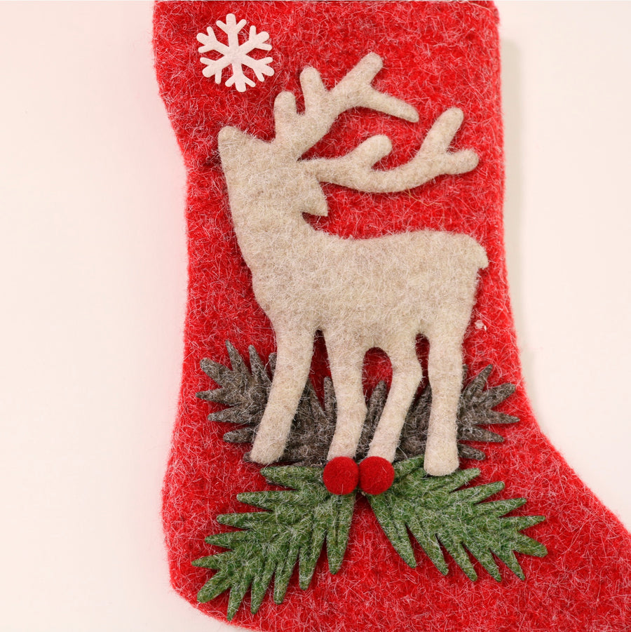 Festive Reindeer Stockings (Set Of 3)