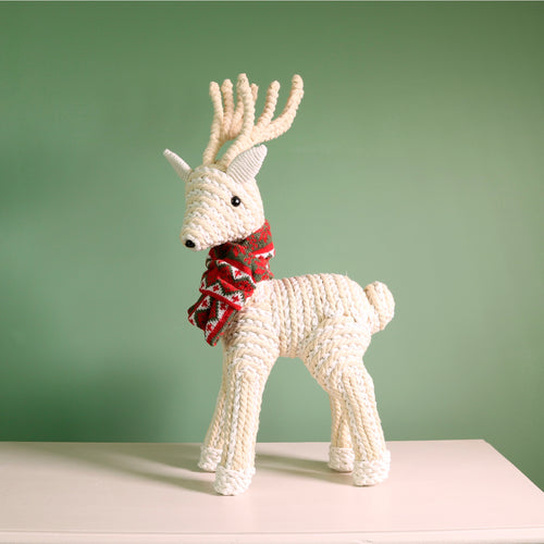 Festive Two Tone Woven Cupid Reindeer
