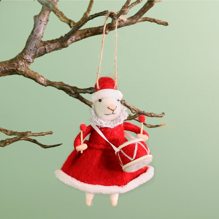 Festive Hanging Gertrude Felt Mouse