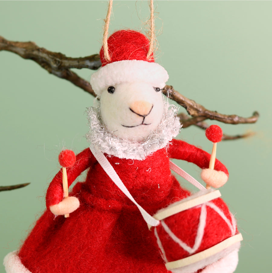 Festive Hanging Gertrude Felt Mouse
