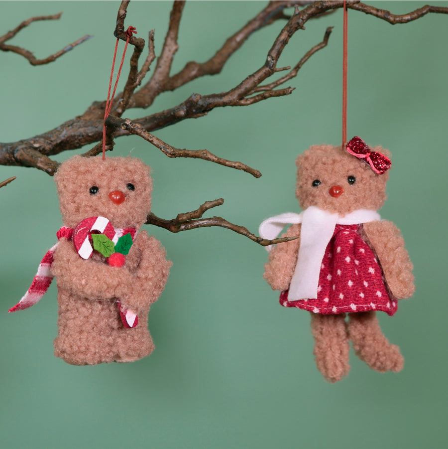 Festive Hanging Bears No4. (2 Designs - (Baxter & Blanche Bears)