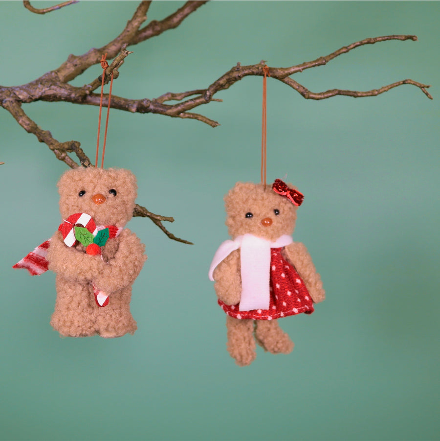 Festive Hanging Bears No4. (2 Designs - (Baxter & Blanche Bears)