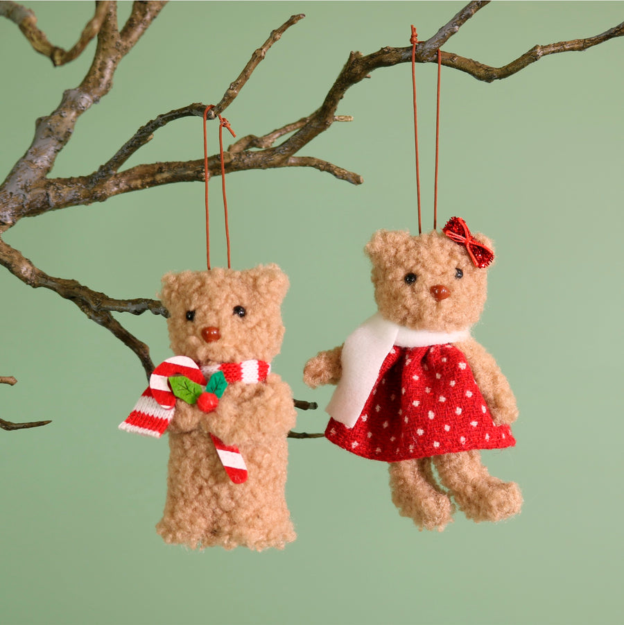 Festive Hanging Bears No4. (2 Designs - (Baxter & Blanche Bears)