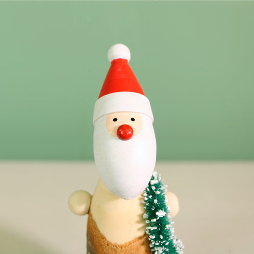 Festive Wooden Carved St Nick