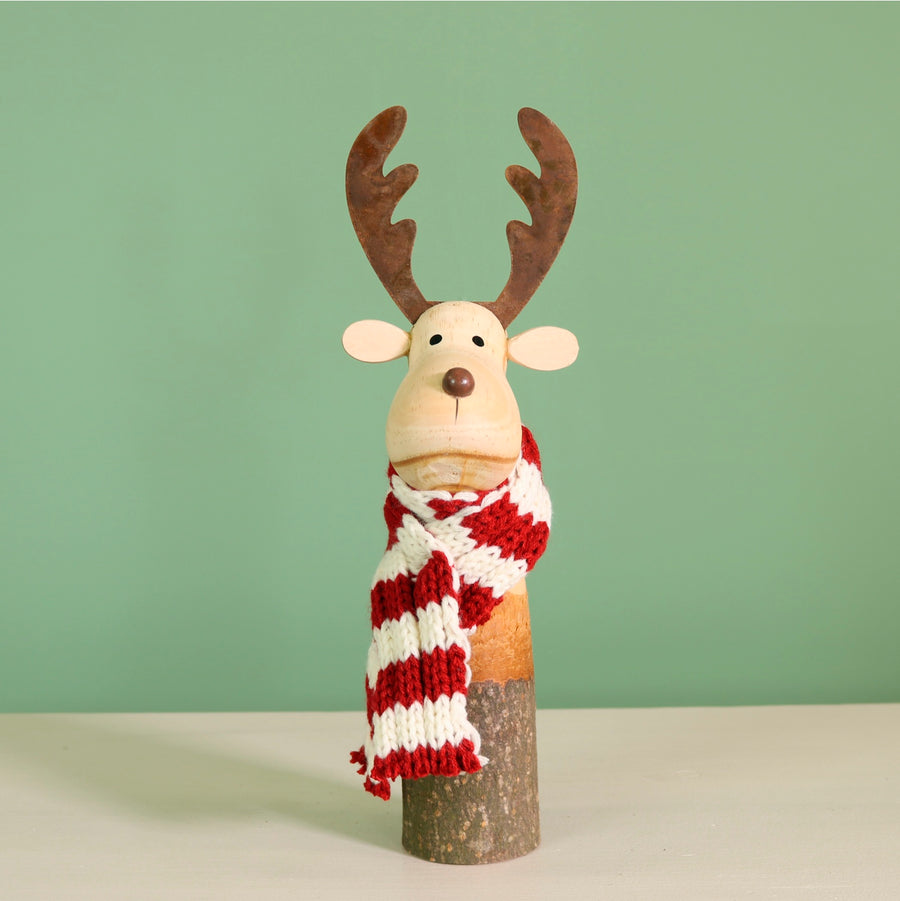 Festive Wooden Comet Reindeer
