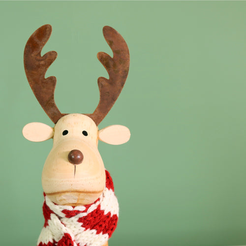 Festive Wooden Comet Reindeer
