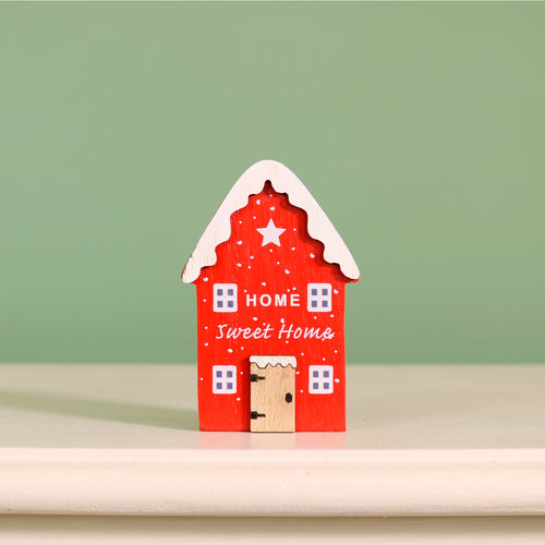 Festive Wooden House Ornament