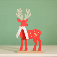 Festive Wooden Sir Prance-A-Lot Reindeer