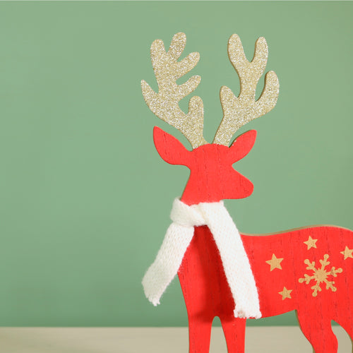 Festive Wooden Sir Prance-A-Lot Reindeer