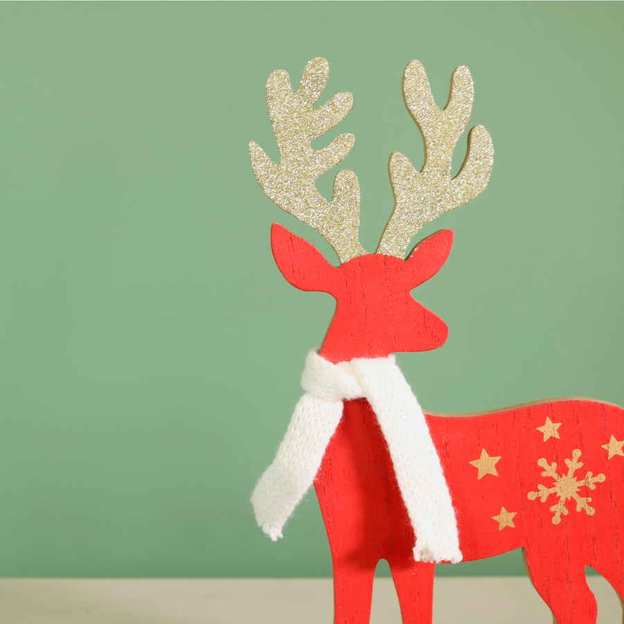 Festive Wooden Sir Prance-A-Lot Reindeer