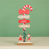Festive Wooden Candy Cane & Gingerbread Ornament