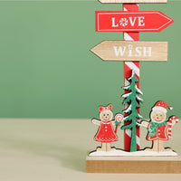 Festive Wooden Candy Cane & Gingerbread Ornament