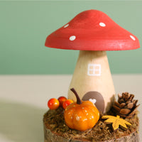 Autumn Wooden Toadstool Cottage Ornament