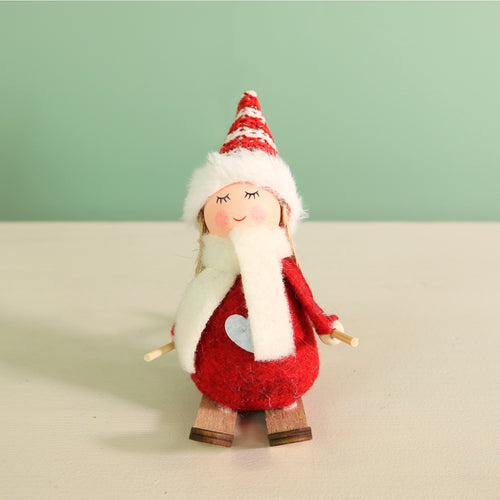 Festive Aurora Doll Skiing