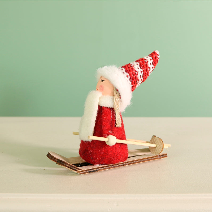 Festive Aurora Doll Skiing