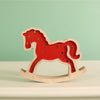 Festive Wooden Glazed Star Rocking Horse Ornament