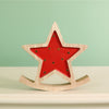 Festive Wooden Glazed Star Rocking Star Ornament