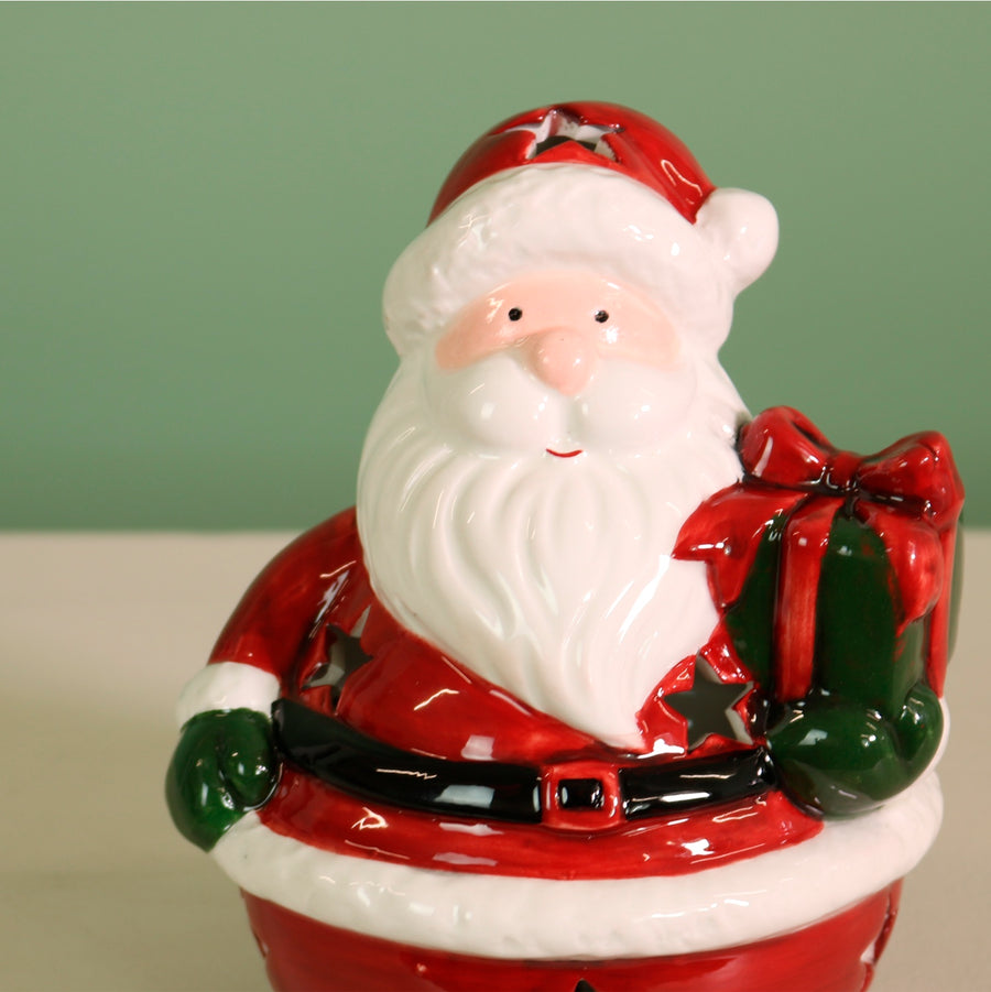 Ceramic Sleigh Rider Santa Light Up Ornament
