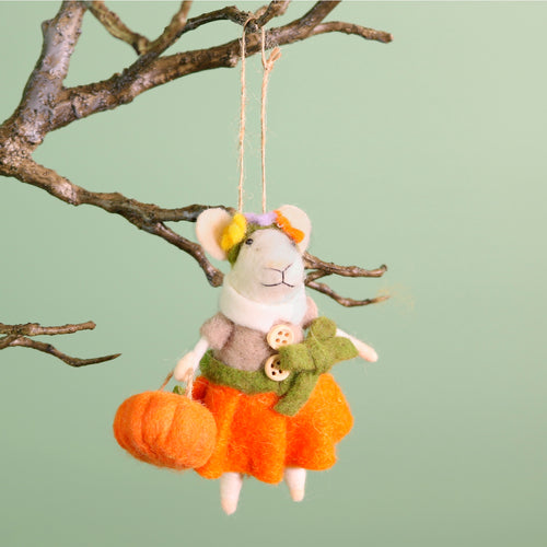 Autumn Hanging Pumkarella Felt Mouse