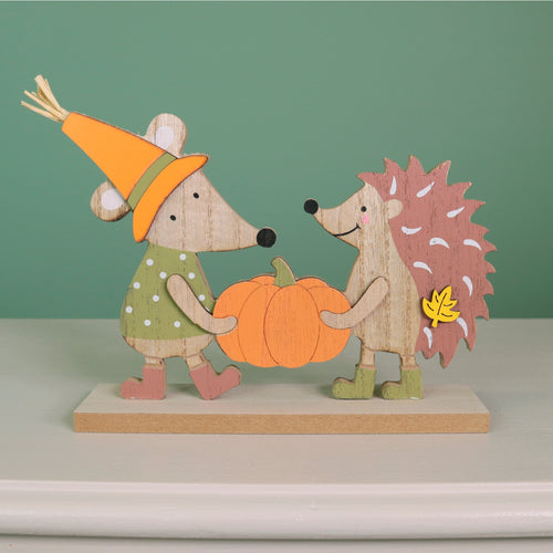 Autumn Wooden Hedgley & Gouda Ornament