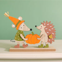 Autumn Wooden Hedgley & Gouda Ornament