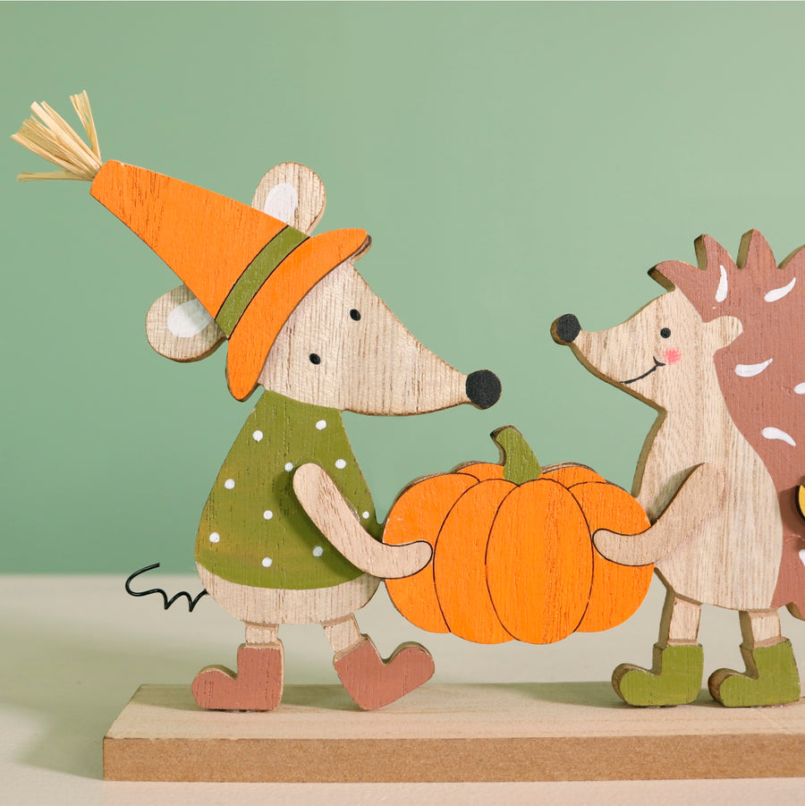 Autumn Wooden Hedgley & Gouda Ornament