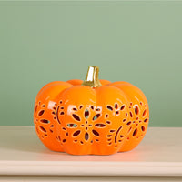 Ceramic Gourdgeous Light Up Pumpkin