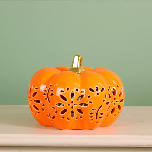 Ceramic Gourdgeous Light Up Pumpkin