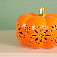 Ceramic Gourdgeous Light Up Pumpkin