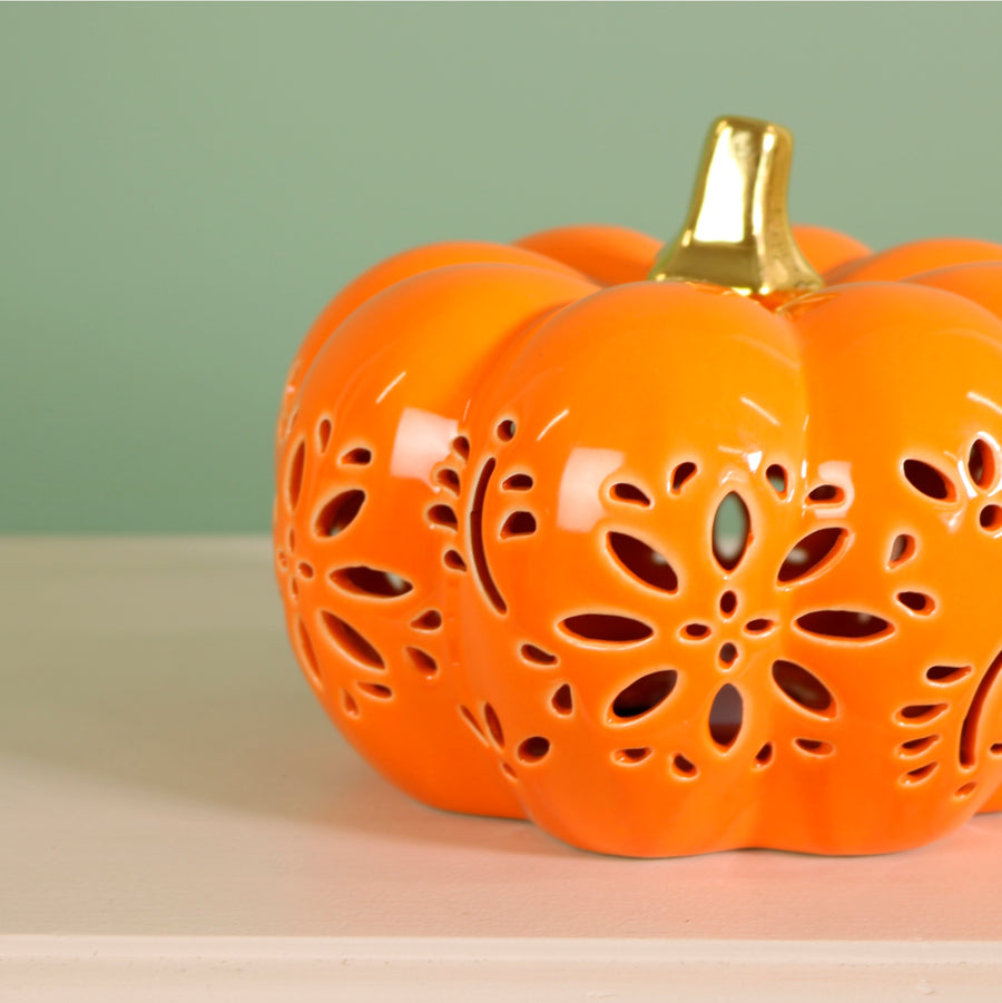 Ceramic Gourdgeous Light Up Pumpkin