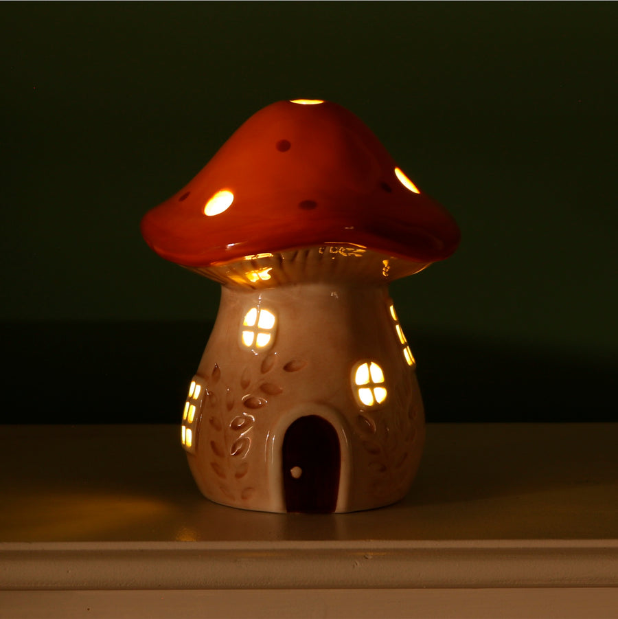 Ceramic Tiny Toad Light Up Cottage