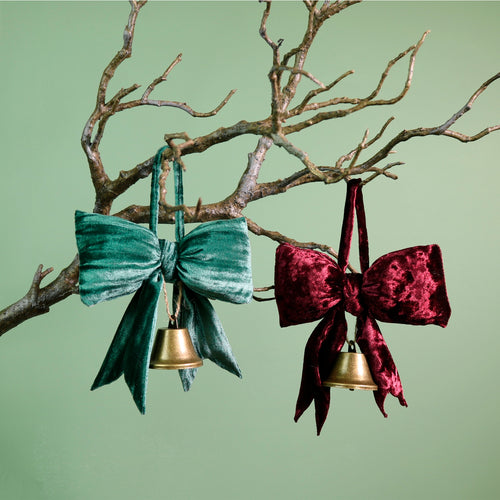 Festive Hanging Velvet Bow