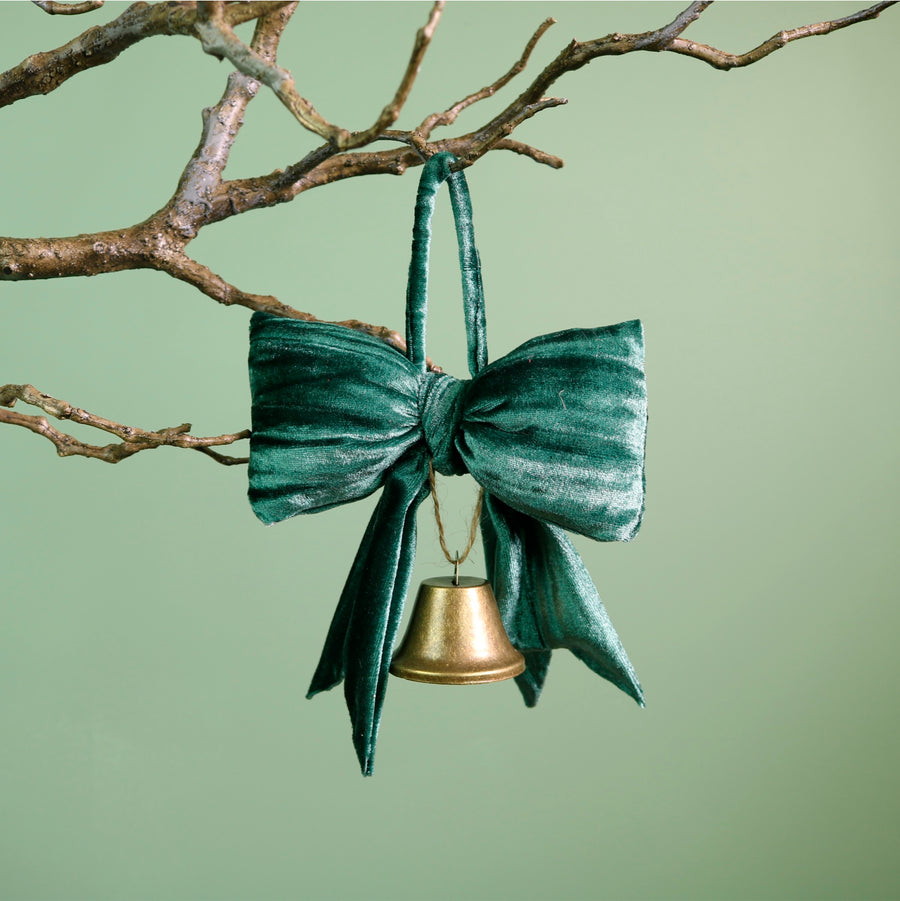 Festive Hanging Velvet Bow