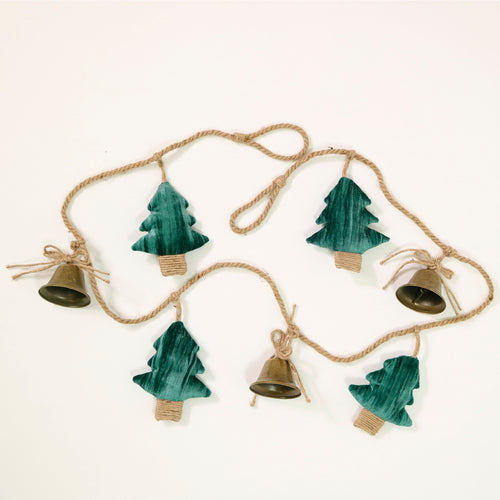 Festive Velvet Tree & Bell Garland