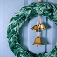 Festive Velvet Bell & Bow Twisted Wreath