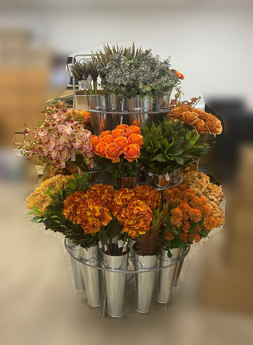Metal Round Flower Stand (24 Buckets)