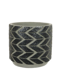 Zigzag Clay Pot (10cm)