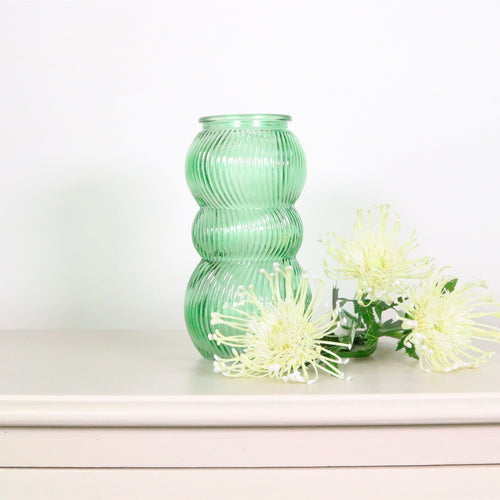 Ribbed Glass Vase (19.5cm)