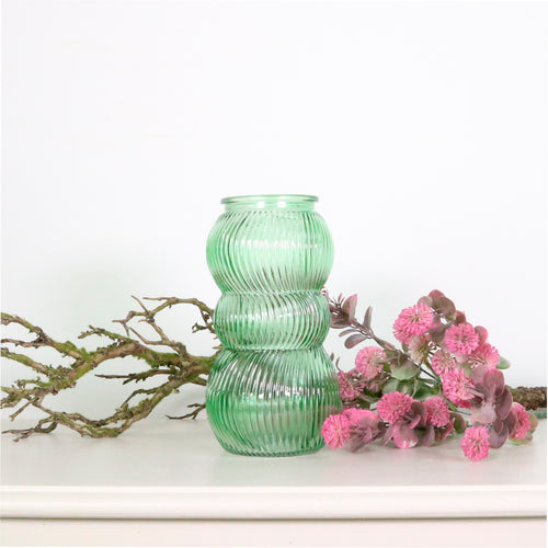 Ribbed Glass Vase (19.5cm)