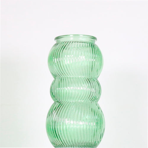 Ribbed Glass Vase (19.5cm)