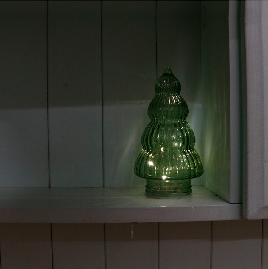 Glass Light Up Domed Christmas Tree