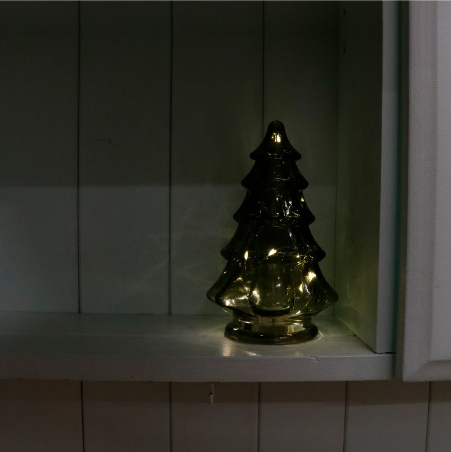 Glass Light Up Domed Christmas Tree