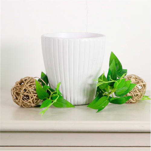 Alexa Ribbed Ceramic Pot (13cm)