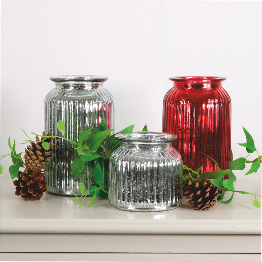 Metallic Rib Jar (Height 18.5cm)