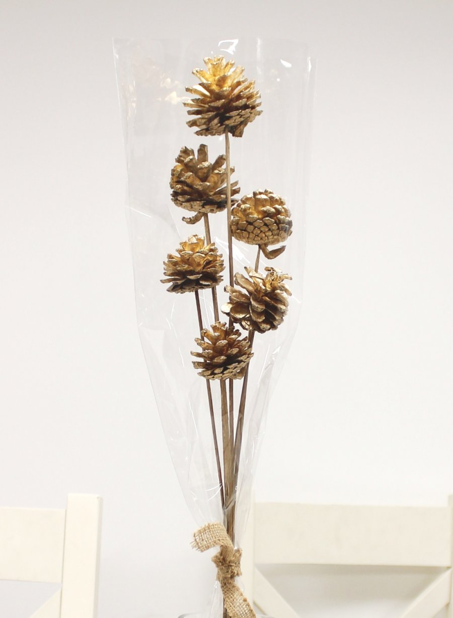Sleeved Bunch Pine Cone Stems (6x Stems)