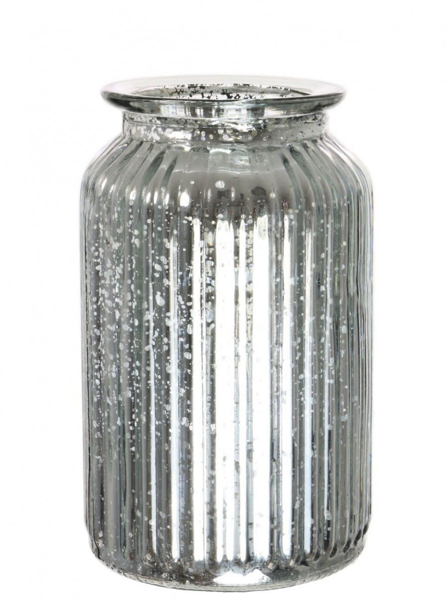 Metallic Ribbed Jar (18.5cm)