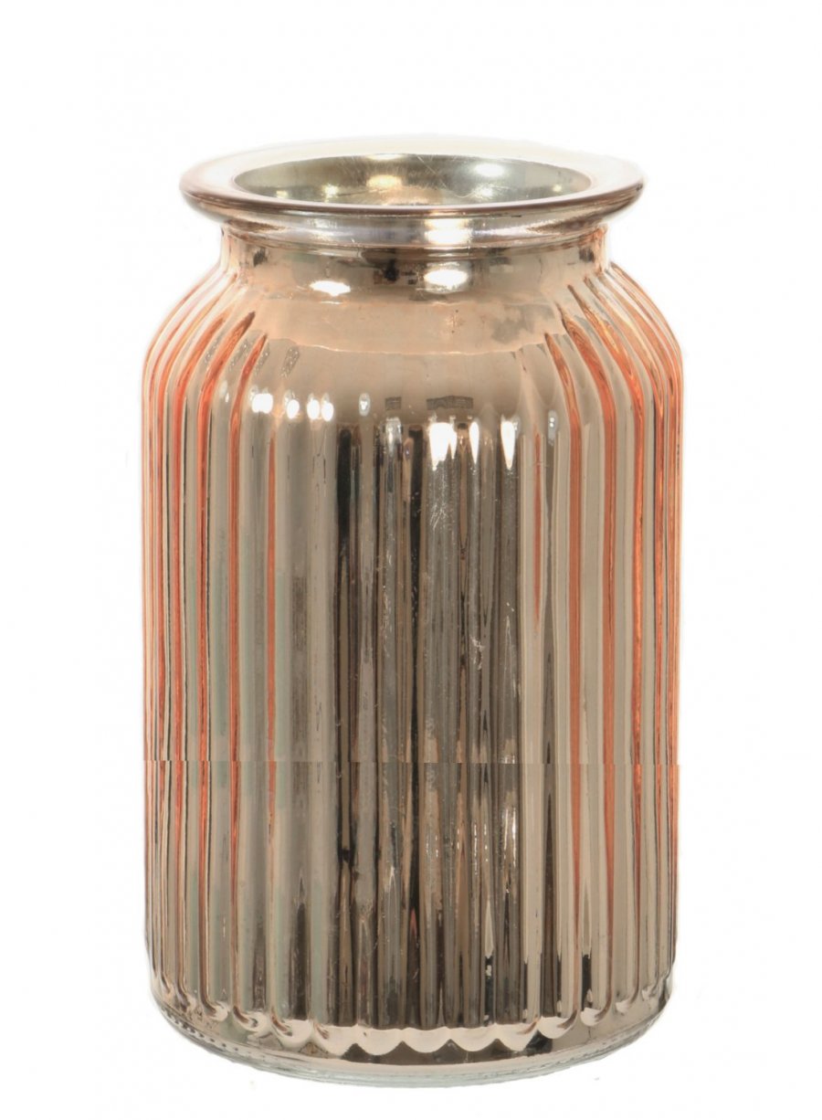 Metallic Ribbed Jar (18.5cm)