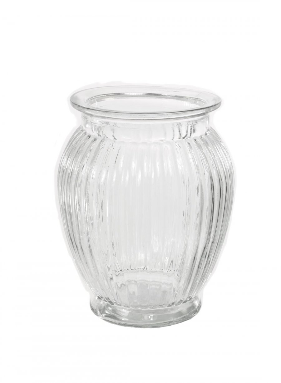 Round Ribbed Vase (18cm -  Large)